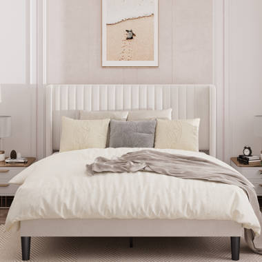 Wade Logan Arnasia Upholstered Metal Platform Bed Reviews Wayfair